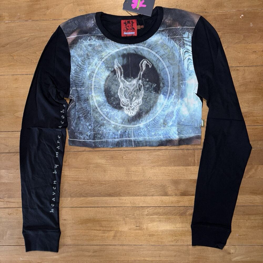 Heaven by Marc Jacobs Donnie Darko Frank Graphic Cropped Long Sleeve Tee L NWT